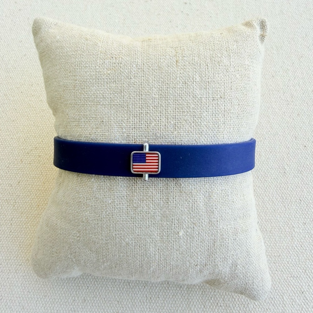 *Flag Charm Bracelet Set* KEEP COLLECTIVE Retired Navy Silicone Band